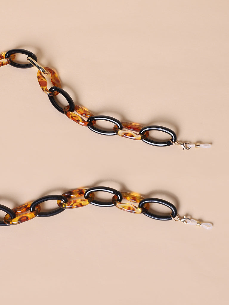 Misbeliv Braided Black & Brown Acrylic Sunglasses Chain