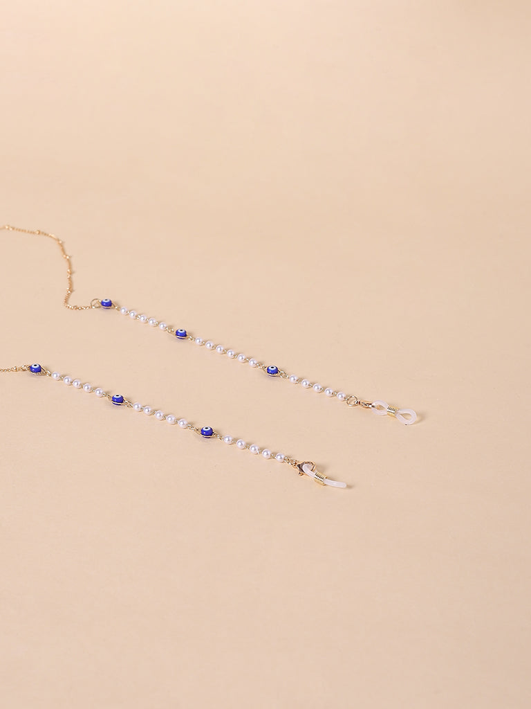 Misbeliv Pearl And Evil Eye Gold-Tone Chain