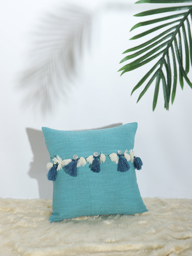 Misbu Blue Cushion Cover with Tassel