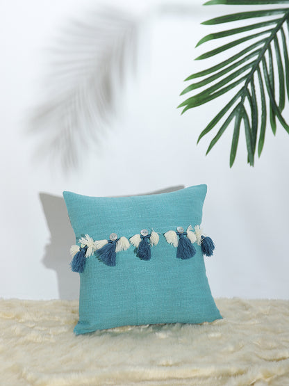 Misbu Blue Cushion Cover with Tassel