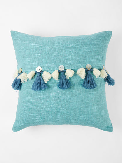 Misbu Blue Cushion Cover with Tassel