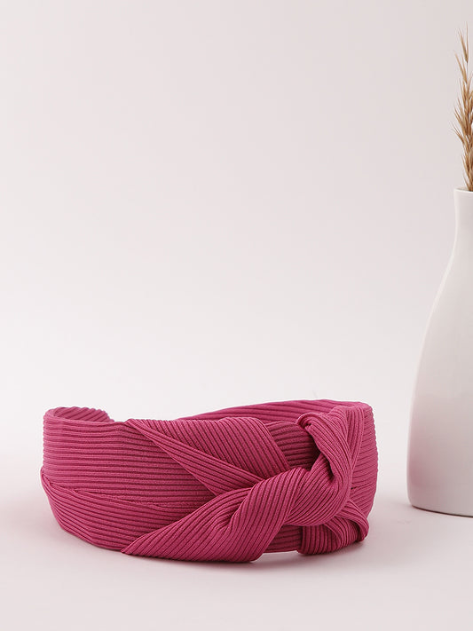 Misbu Broad Twisted Hard Hair Band in Pink
