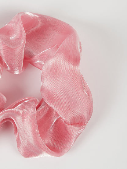 Misbu Yellow & Pink Floral Organza Scrunchies - Set of 2