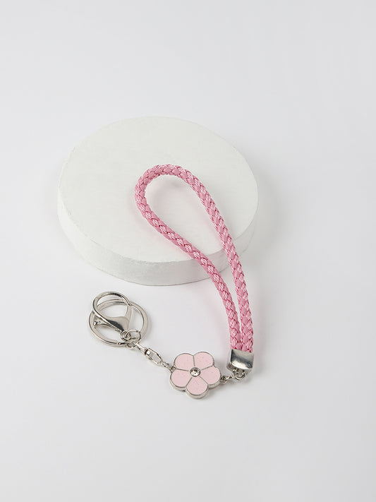 Misbu Braided Pink Daisy Bag Charm