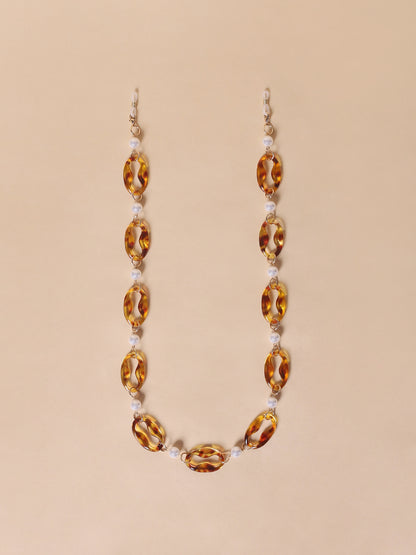Misbeliv Pearl And Brown Acrylic Sunglasses Chain