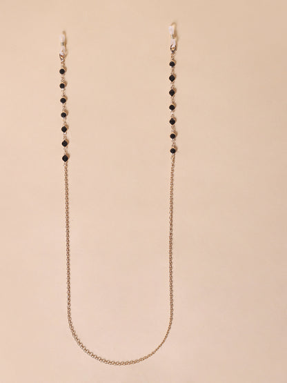 Misbeliv Gold-Tone And Black Stone Sunglasses Chain