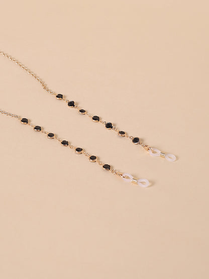 Misbeliv Gold-Tone And Black Stone Sunglasses Chain