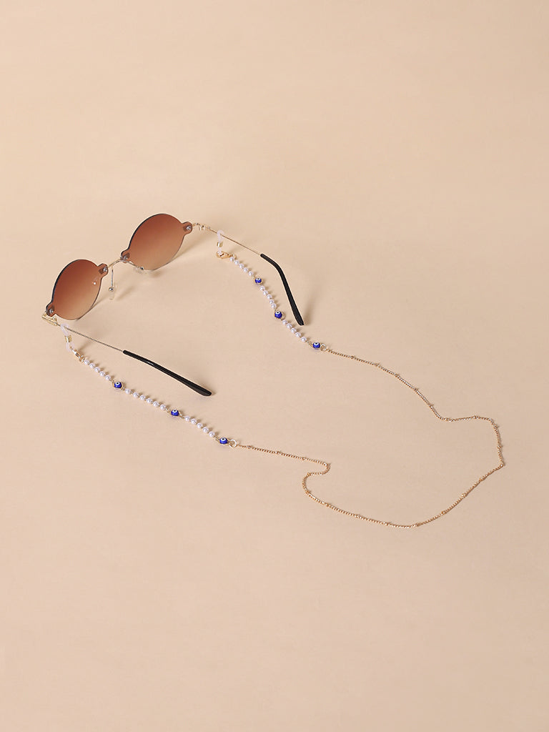 Misbeliv Pearl And Evil Eye Gold-Tone Chain