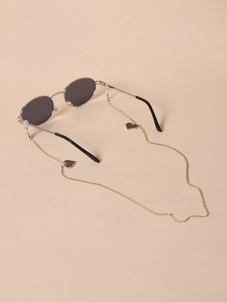 Misbeliv Black Heart Gold-Tone Chain