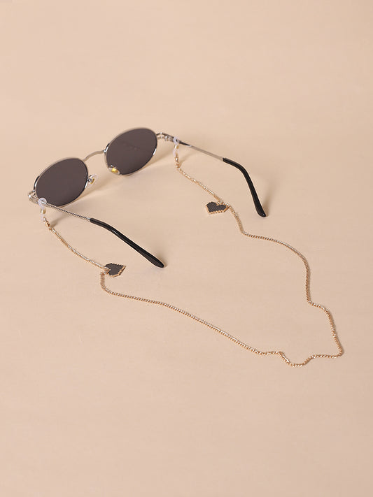 Misbeliv Black Heart Gold-Tone Chain