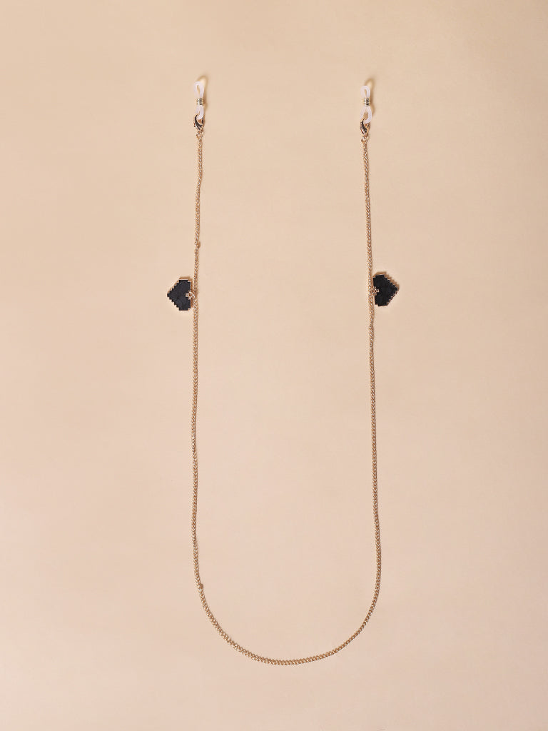 Misbeliv Black Heart Gold-Tone Chain