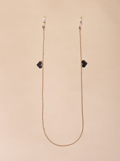 Misbeliv Black Heart Gold-Tone Chain