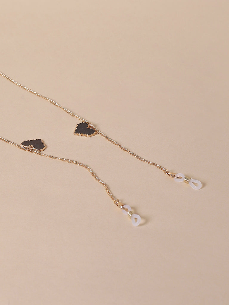 Misbeliv Black Heart Gold-Tone Chain