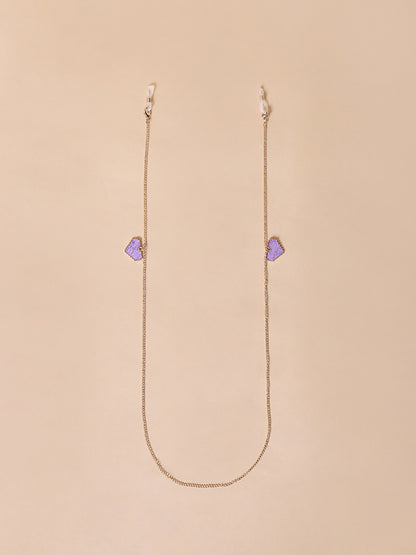 Misbeliv Pink Heart-Shaped Gold-Tone Sunglasses Chain.