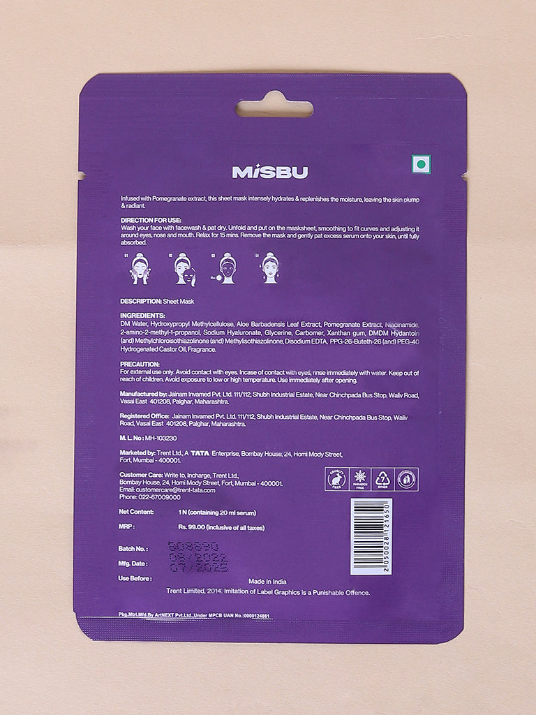 MISBU Boost Sheet Mask -l Pomegranate