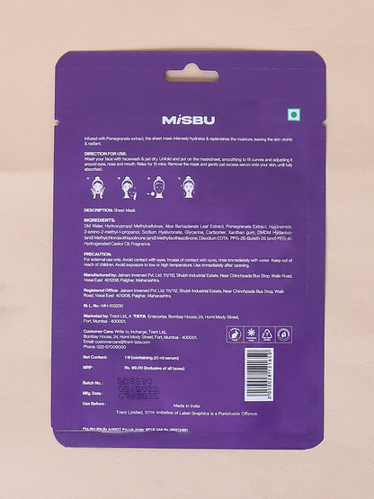 MISBU Boost Sheet Mask -l Pomegranate