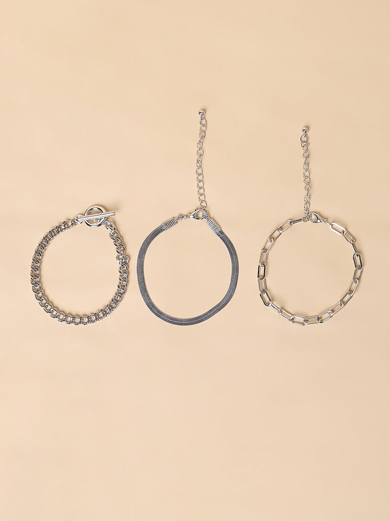 Misbu Assorted Silver-Tone Bracelet - Set Of 3