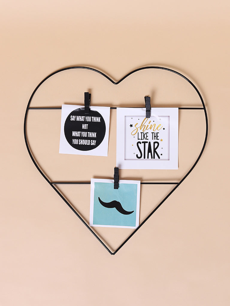 Misbu Black Small Heart Grid Frame