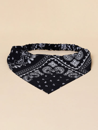 Misbu Black Floral Scarf