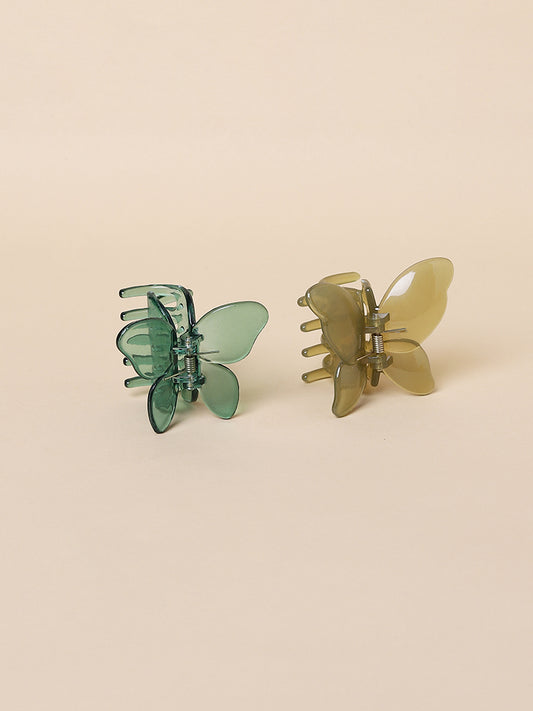 Misbu Xclusive Green Butterfly Clutcher - Set Of 2