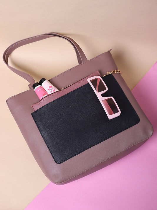 Misbu Color Block Mud Tote Bag