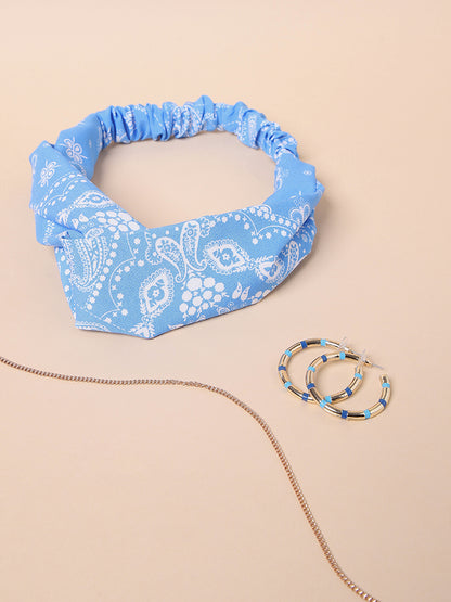 Misbu Blue Floral Hair Band