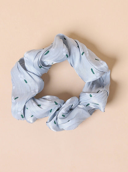 Misbu Blue Floral Scrunchies - Set of 3