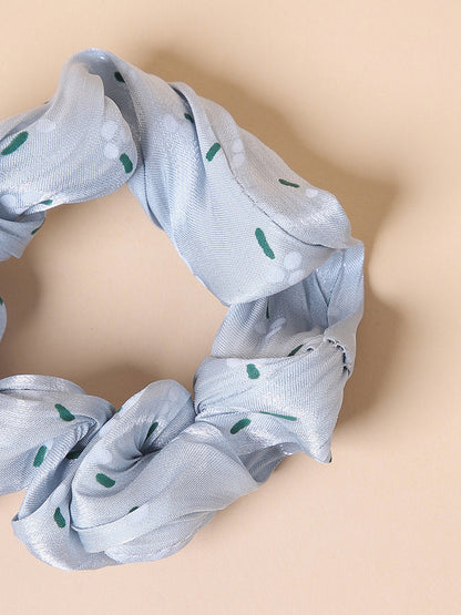 Misbu Blue Floral Scrunchies - Set of 3