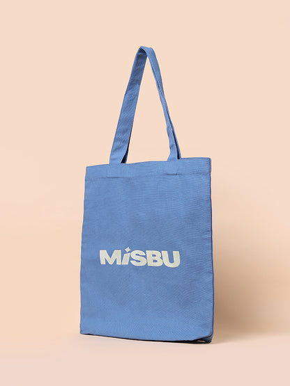 Misbu Blue Canvas Shopper Tote Bag