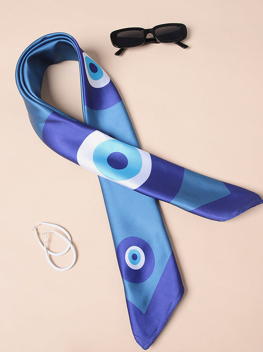Misbu Blue Evil Eye Print Scarf