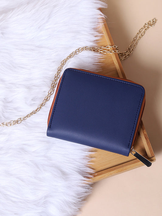 Misbu Blue Plain Small Wallet